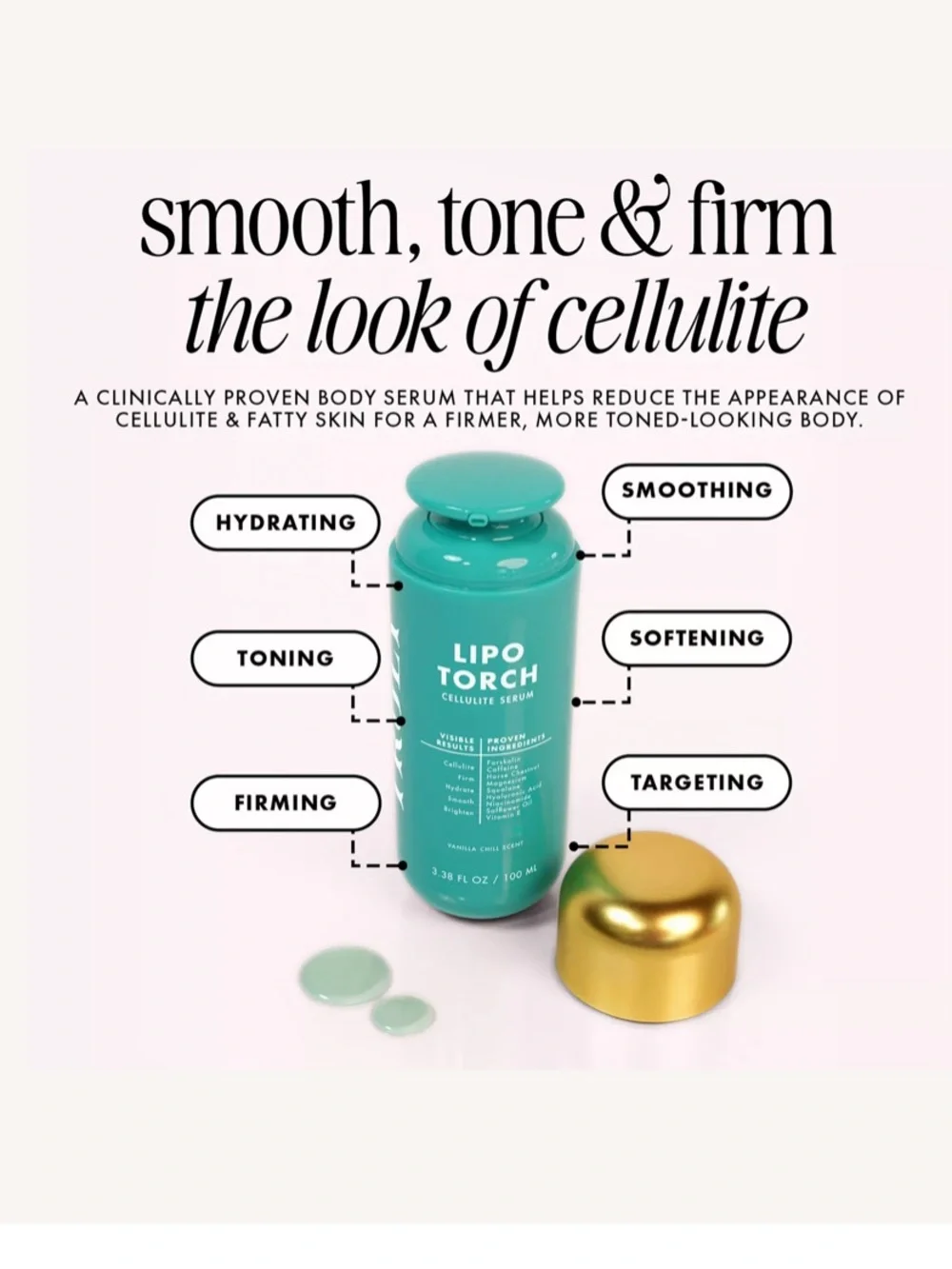 Cellulite Serum - Sculpting Body Serum in Teal & Gold